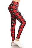 Leggings Depot High Waisted Plaid & Wild Print Leggings for Women-3