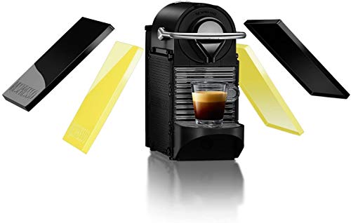 Krups Nespresso Pixie Clips XN3020 Kaffeekapselmaschine (0,7 Liter) schwarz und electric lemon (Generalüberholt)