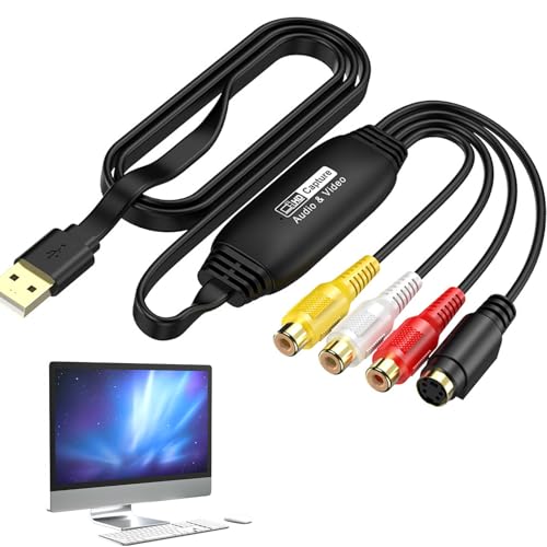 Vhs Auf Usb 2.0 Video Grabber Video Grabber Überträgt Hi8 Vhs Auf Digital Dvd Vhs Digitalisieren Gerät Konverter Audio Video Capture Card Für Windows Xp/Vista/Win 11/10/7/8/8.1 & Mac Etc