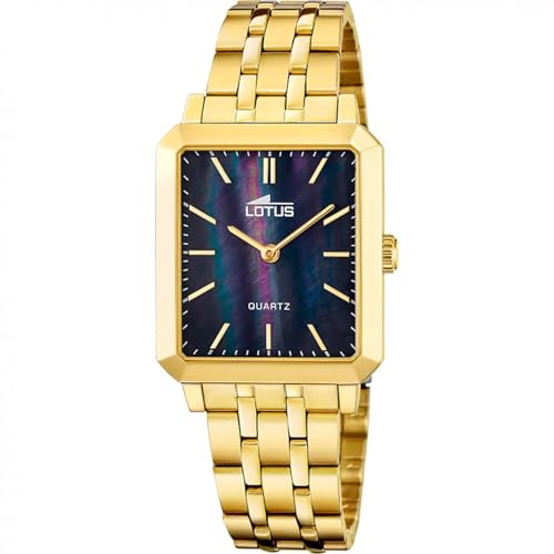 Montre femme Lotus Square Series en acier doré chic et étanche 18982/3