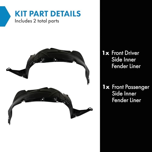 Image of TRQ Front Inner Fender Liner Set Compatible with 2002-2006 Honda CR-V HO1248116 HO1249116