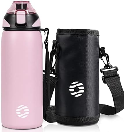 Fjbottle Stainless Steel Water Bottle 400ml/600ml/800ml/1000ml Sports Flask Vacuum Insulated Water Bottle Leak Proof BPA Free Metal Water Bottle Flip Top for Work, Travel, Cycling and Running