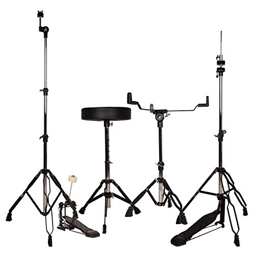 Image of ARCTIC CRONOS 5 Piece Complete Acoustic Drum Kit /Drumset with drumsticks, Cymbals and throne - Nickel Hardware. Best Sounding shells, most durable build, Professional level Configuration. (Black)
