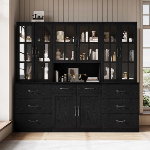 VOWNER 5-Tier Glass Door Bookcase