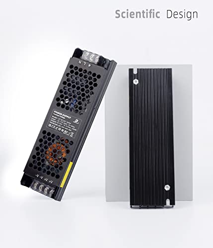 DUSKTEC LED Driver 24V 400W LED Transformer, Slim LED Power Supply 16.67A Adapter AC 240V to 24V DC, Constant Voltage for LED Strip Cabinet Lights G4 MR11 MR16 LED Light Bulbs