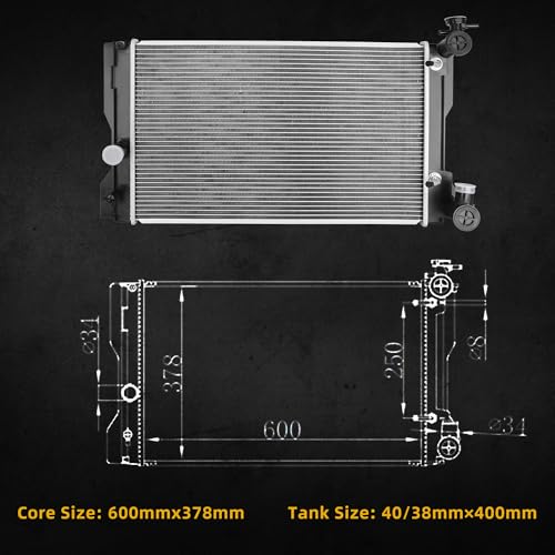 Image of DWVO Radiator Compatible with 2009 2010 Pontiac Vibe 2009-2014 Matrix 2009-2019 Corolla 1.8L 2.0L CU13106