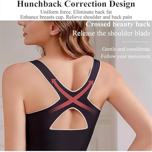 Front Side Buckle Sports Bra,Corrective Bra Without Wires，Women's Front Cross Strap Super Push Up Adjustable Yoga Bra3