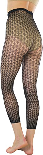 Image of ToBeInStyle Women's Single Floral Lace Fishnet Tights Footless & Stirrup Design