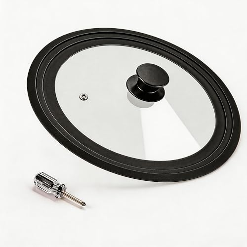 Universal Lid for Pots Pans and Skillets 11&12&13 inch Diameter Cookware Silicone Replacement Pan Lid Pot Lids for Frying Pans Cast Iron Tempered Glass Lid