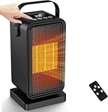 Calentador Electrico Para Hogar, 1200W Calentador Eléctrico Espacio Portátil Con Control Remoto y Pantalla Táctil,...