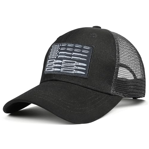 Image of Adjustable State Flag Trucker Hat Mesh Baseball Cap with Embroidered Patch for Men Women