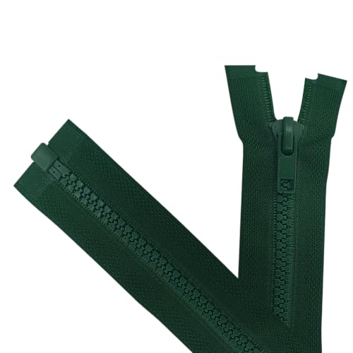 Image of ANPURZII 2PCS #5 34 Inch Rich Green Separating Jacket Zippers for Sewing Coats, Molded Plastic Bulk Zippers(RichGreen 34 inch 2PCS)