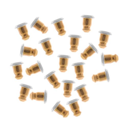 Bullet Clutch Earring Backs, Hypo Allergenic 5.7x5mm, 50 Pieces, Gold Tone