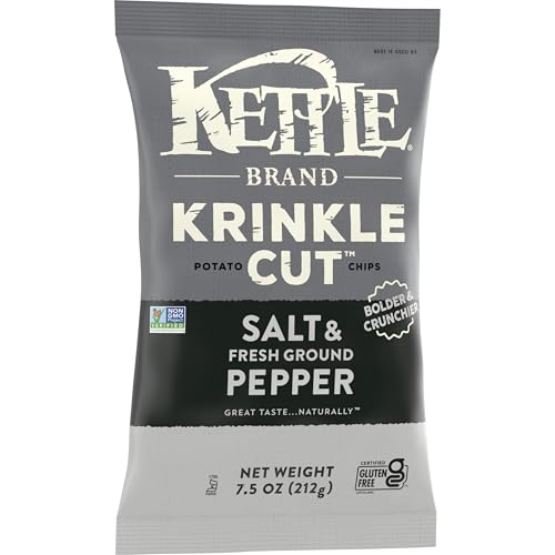 Image of Kettle Brand Krinkle Cut Salt & Fresh Ground Pepper Potato Chips, 7.5 Oz