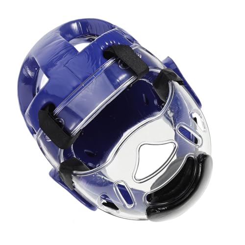 Casque de protection Mikinona Taekwondo Karaté Bleu Taille S avec Masque Intégré pour Enfant
