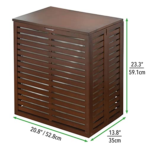 mDesign Cesto portabiancheria ecologico in bambù – Cesto bucato pieghevole stile rustico con sacca interna rimovibile – Porta biancheria sporca per bagno, lavanderia o camera da letto – marrone scuro - Image 5