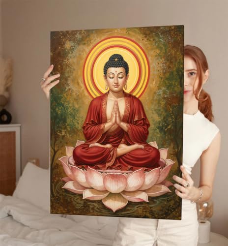 Image of ArtX Canvas Buddha Paintings For Living Room, Big Size Canvas Painting For Living Room, Bedroom, Multicolor, Abstract, 58.0 X 45.0 cm, Set of 1