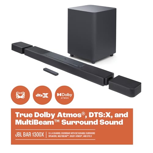 Image of JBL Bar 1300X: 11.1.4-Channel soundbar with Detachable Surround Speakers, MultiBeam, Dolby Atmos and DTS:X, Black