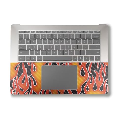 Image of Carbon Fiber Laptop Skin Compatible with Alienware X16 R2 (2024) - Hot Flames - Premium 3M Vinyl Protective Wrap Decal Cover - Easy to Apply | Crafted in The USA by MightySkins