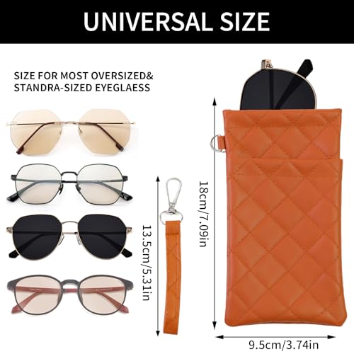 Image of Double Eyeglass Case Soft Dual Glasses Case for Women Men Travel Squeeze Top Sunglasses Cases Eyeglasses Pouch