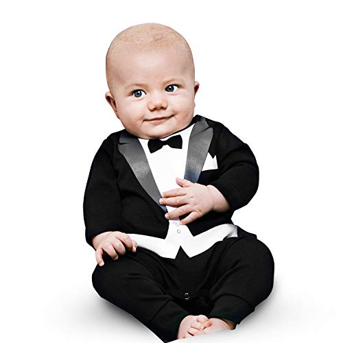 Image of The Tiny Universe Tuxedo Onesie Classic for Baby Boys, Body Suit, Jumpsuit Gentleman Wedding Outfit - Original Swedish Design