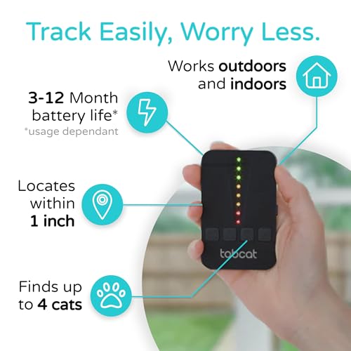 Tabcat V2 Cat & Kitten Tracker - More Accurate Than GPS - No Monthly Fee or Subscription - Includes 2 Homing Tags - Up to 500ft Range - Small & Lightweight Tags Perfect to Find Indoor & Outdoor Cats