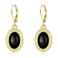 Black Onyx Oval Earrings