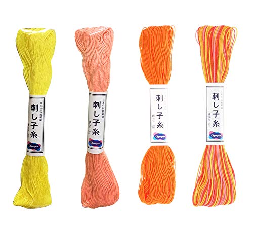 Olympus Sashiko Thread 20m Skein Color Bundles (Sherbert: 75-22-25-29)
