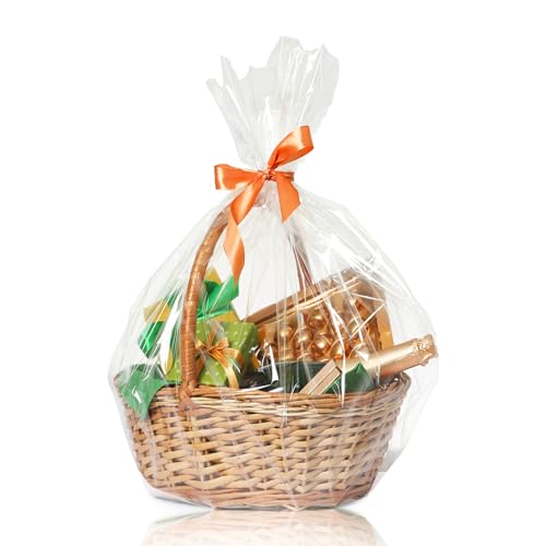 WIKDAY Cellophane Wrap for Gift Baskets 10 PCS 18x30...