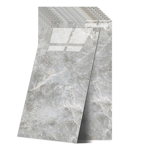 Adesivi per piastrelle in marmo, autoadesivi, per cucina, 60 x 30 cm, impermeabili, per cucina e bagno (Grigio Pietra)