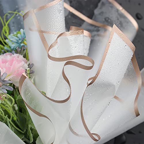 100 Sheets Flower Wrapping Paper Pure Color Flower Bouquet Wrapping Paper Waterproof Florist Bouquet With 3 Ribbons For Bouquets Diy Crafts Packaging Bouquet, 22.8X22.8 Inch (10 Colors) #TOP6
