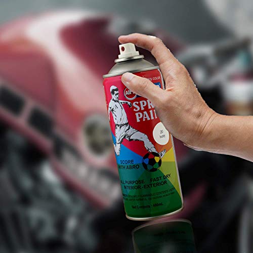 ABRO SP-20 Multipurpose Colour Spray Paint Can for Cars and Bikes (400ml, Ivory, 1 Pc)