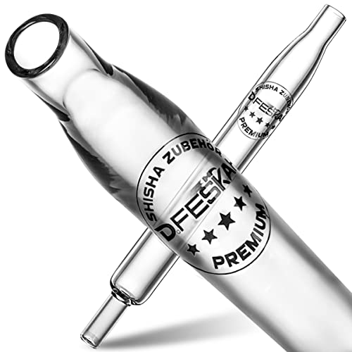 DFESKAH Shisha Schlauch mit Mundstück Glas, Wasserpfeife Glasmundstück Set mit 150cm Schwarz Matt Silikonschlauch… – Bild 5