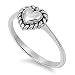 VE-01025 Sterling Silver Simple Heart Band Ring