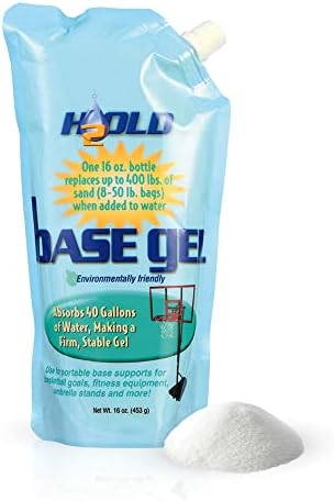 BaseGel Polymer for Basketball Goal and Outdoor Indoor Sign Hoops Bases, Perfect Replacement for Sand and Sandbags to Anchor Portable Sports Pools Baskets, Easy to Use and Apply with Water, 16 oz