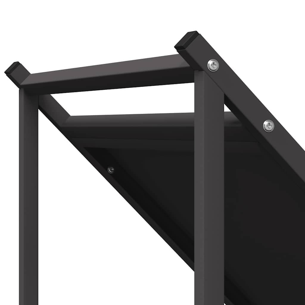 Estantería para leña negra de acero laminado en frío, 70 x 43 x 34,5 cm, con 100 kg de carga para leña y troncos en interiores, salón, terraza, jardín