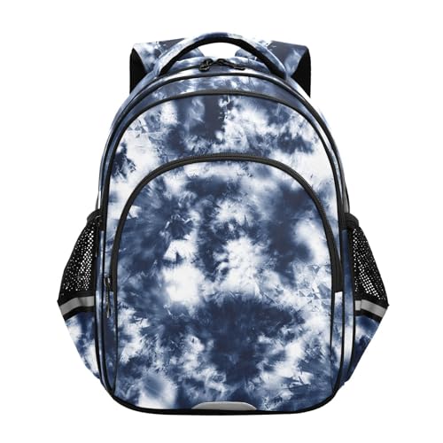 Sac à dos style indien bohème bleu marine en toile légère avec grand compartiment PC 16,9"