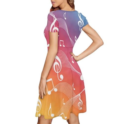 Image of AFPANQZ Womens Casual Summer Lightweight Vintage Dress Short Sleeve Midi Dress Knee-Long Luxury Formal Dress