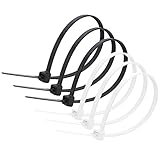 Simple Deluxe HICBLETIE4 500pcs 4 Inch Self-Locking Plastic Zip Nylon Cable Tie kit in Black & White