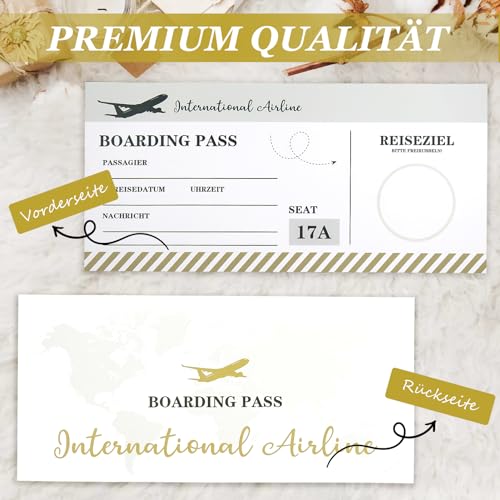 Xionghonglong 2 Stück Reisegutschein Geschenk - Bordkarte zum beschriften - Geburtstagskarten, Kinogutscheine, Geschenke für die Freundin, Geschenke für Damen, Reisegutscheine