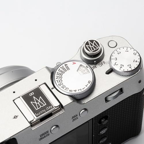 Crown Pattern Camera hot Shoe Cover Shutter Decorative Button Set for Fuji XT4, XT30, XE3,for Canon R6 R5 R7 R8 R10 for Nikon D750 D610 Z7 Z5 Z6 Z50 Z30 (Aluminum Alloy-Set01)