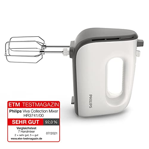 Philips Handmixer Viva Collection - 450 Watt - 5 Snelheden - Turbo stand - Eenvoudige kloppermontage - Kegelvormige klopper - Eenvoudige ontgrendeling - Met kneedaccessoire - HR3741/00 - Image 3