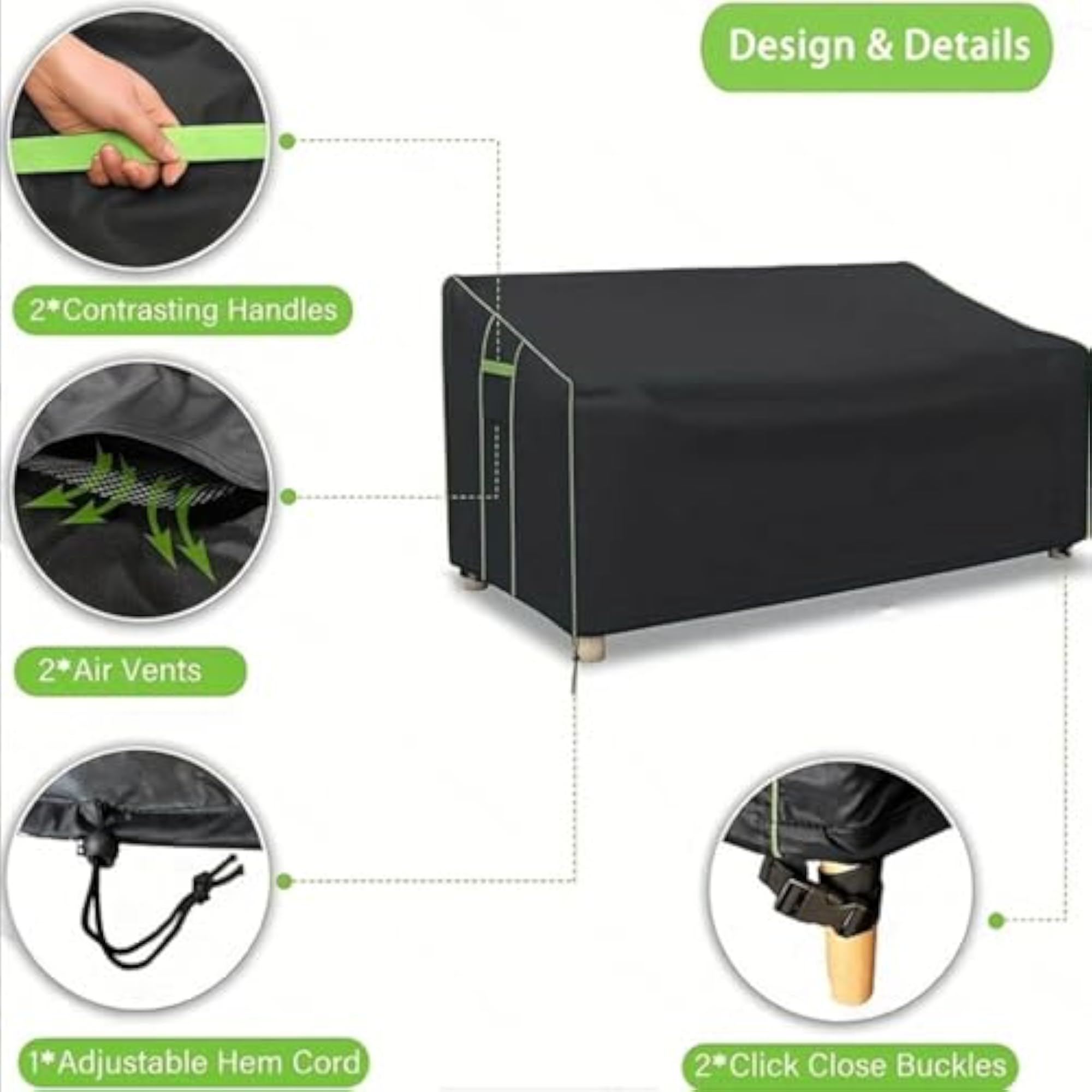 Waterproof Garden Bench Seat Cover, Lightweight Protective Cover