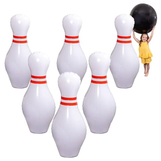 Island Genius Giant Inflatable Bowling Game Set for Kids - Jumbo Bowling Ball and Pins Indoor or Outdoor Yard Birthday Party Lawn Games