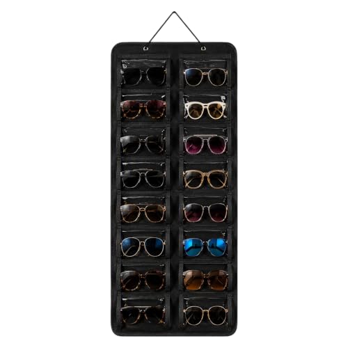 Organizador de Gafas de Sol de Fieltro para Colgar en la Pared, Negro