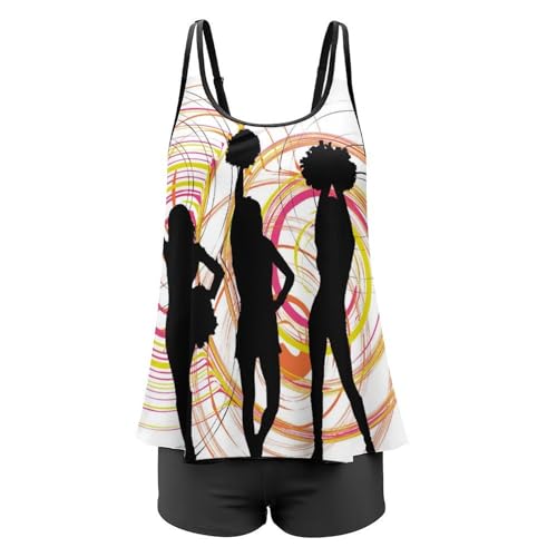 Maillot de bain tankini cheerleading ensemble bikini avec short de garçon