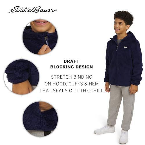 Eddie Bauer Unisex Kids Quest Plush High Pile Faux Sherpa Hooded Jacket - Image 4
