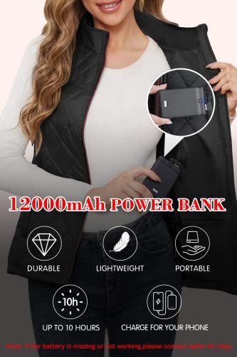 Miniatura 5 de Kintiwe Chaleco Calefactable, Chaleco Calentador Para Mujer Con Bateria, Usb Chaleco Termico Con 3 Temperatura Ajustables, Ideal Para Camping Senderismo Esquí Pesca