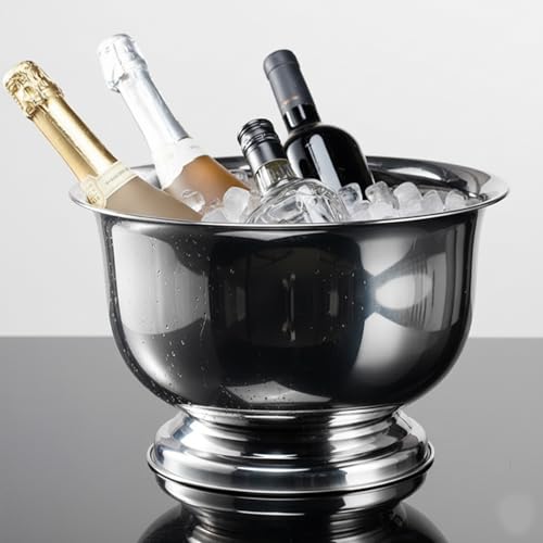 Sipoyen Ice Bucket for Parties Stainless Steel 8L Beverage Tub Large Capacity Champagne Bucket Drink Tub Insulated Punch Bowl Drink Chiller - Thumbnail 7