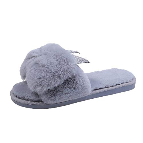 Women's Winter Slippers - Autumn/Winter Home Cotton Slippers, Soft Artificial Fur Lining, Warm & Comfortable Indoor Footwear